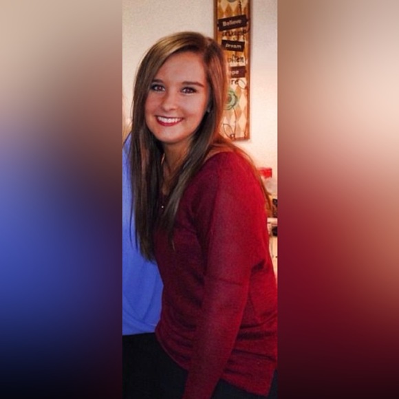 Essentials by Full Tilt Maroon Light Knit Sweater - Picture 4 of 4